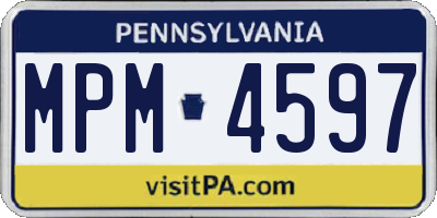 PA license plate MPM4597