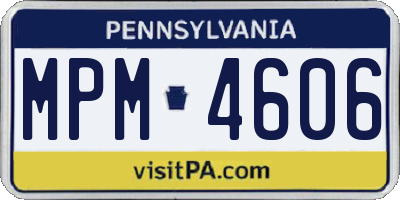 PA license plate MPM4606