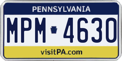 PA license plate MPM4630