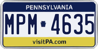 PA license plate MPM4635