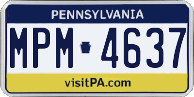 PA license plate MPM4637