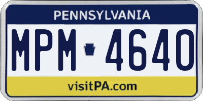 PA license plate MPM4640