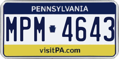 PA license plate MPM4643