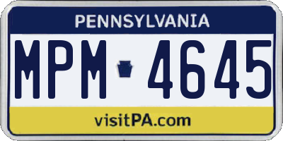 PA license plate MPM4645