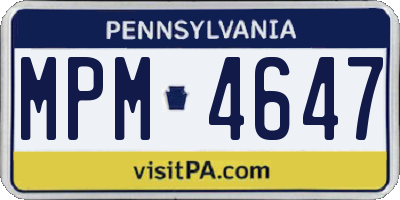 PA license plate MPM4647