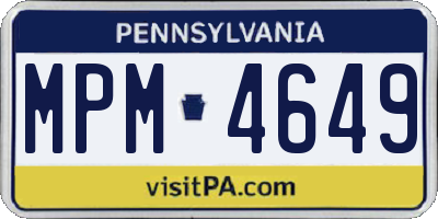 PA license plate MPM4649