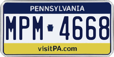 PA license plate MPM4668
