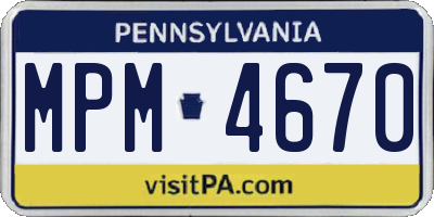 PA license plate MPM4670