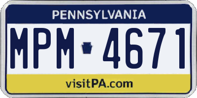 PA license plate MPM4671