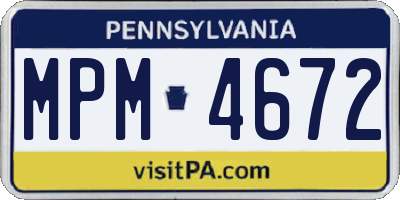 PA license plate MPM4672