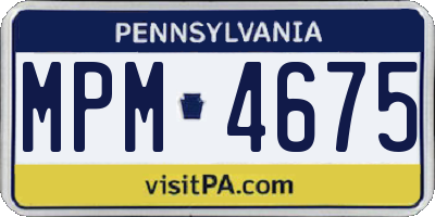PA license plate MPM4675
