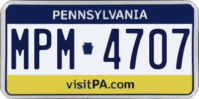 PA license plate MPM4707