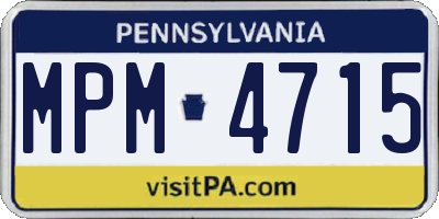 PA license plate MPM4715