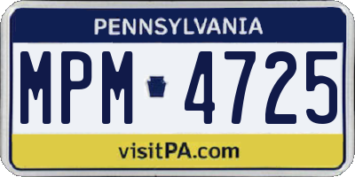 PA license plate MPM4725