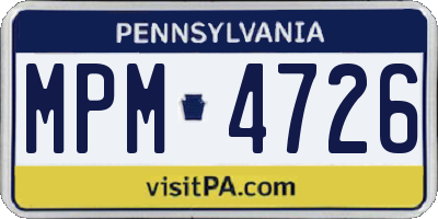 PA license plate MPM4726