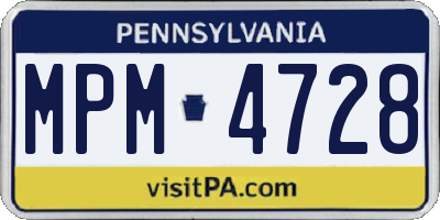 PA license plate MPM4728