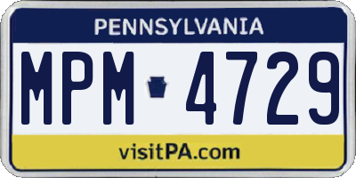 PA license plate MPM4729