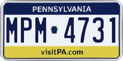 PA license plate MPM4731