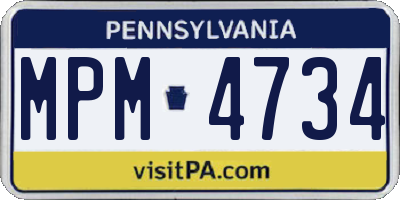 PA license plate MPM4734