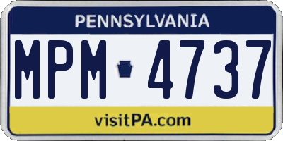 PA license plate MPM4737