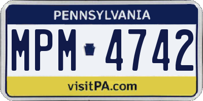 PA license plate MPM4742