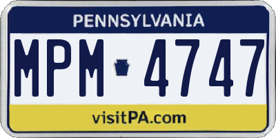 PA license plate MPM4747