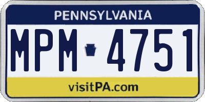 PA license plate MPM4751