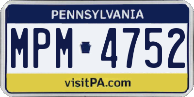PA license plate MPM4752