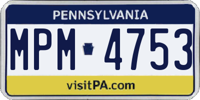 PA license plate MPM4753