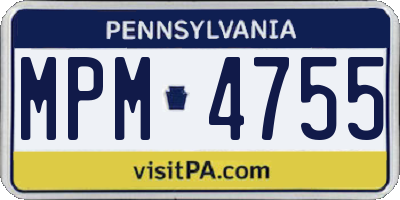 PA license plate MPM4755