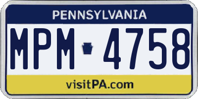 PA license plate MPM4758