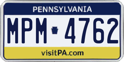 PA license plate MPM4762