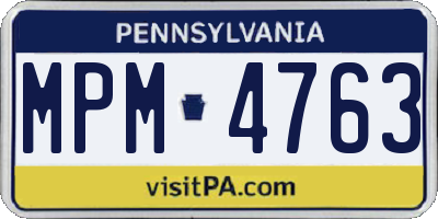 PA license plate MPM4763