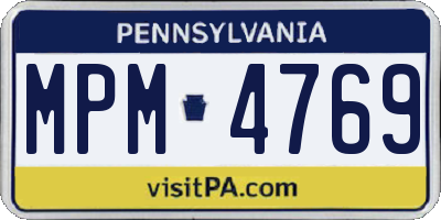 PA license plate MPM4769