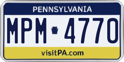 PA license plate MPM4770