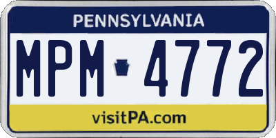 PA license plate MPM4772