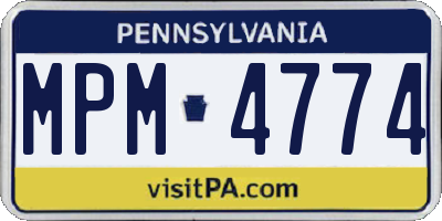 PA license plate MPM4774