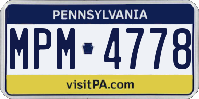 PA license plate MPM4778