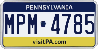 PA license plate MPM4785