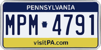 PA license plate MPM4791
