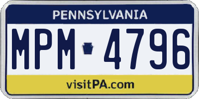 PA license plate MPM4796