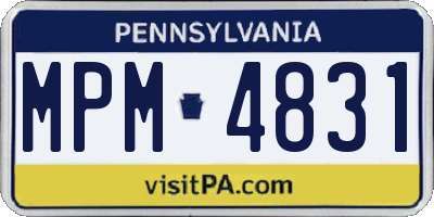 PA license plate MPM4831