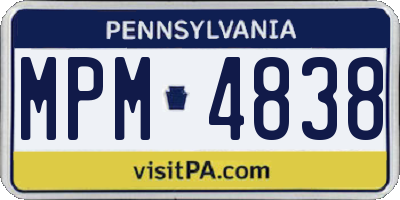 PA license plate MPM4838