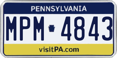 PA license plate MPM4843