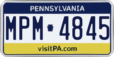 PA license plate MPM4845
