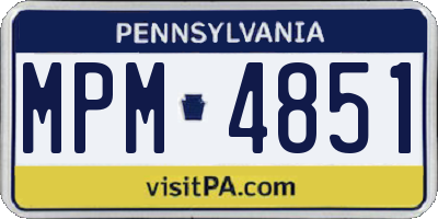 PA license plate MPM4851