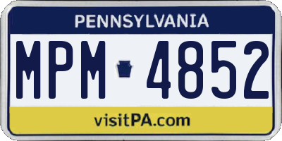 PA license plate MPM4852