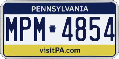 PA license plate MPM4854