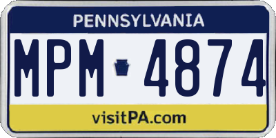PA license plate MPM4874