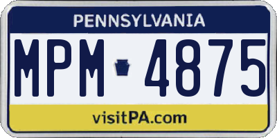 PA license plate MPM4875
